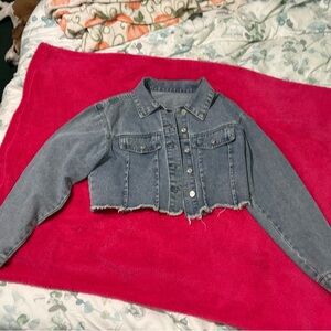 Shein Cropped Denim Jacket - Size M